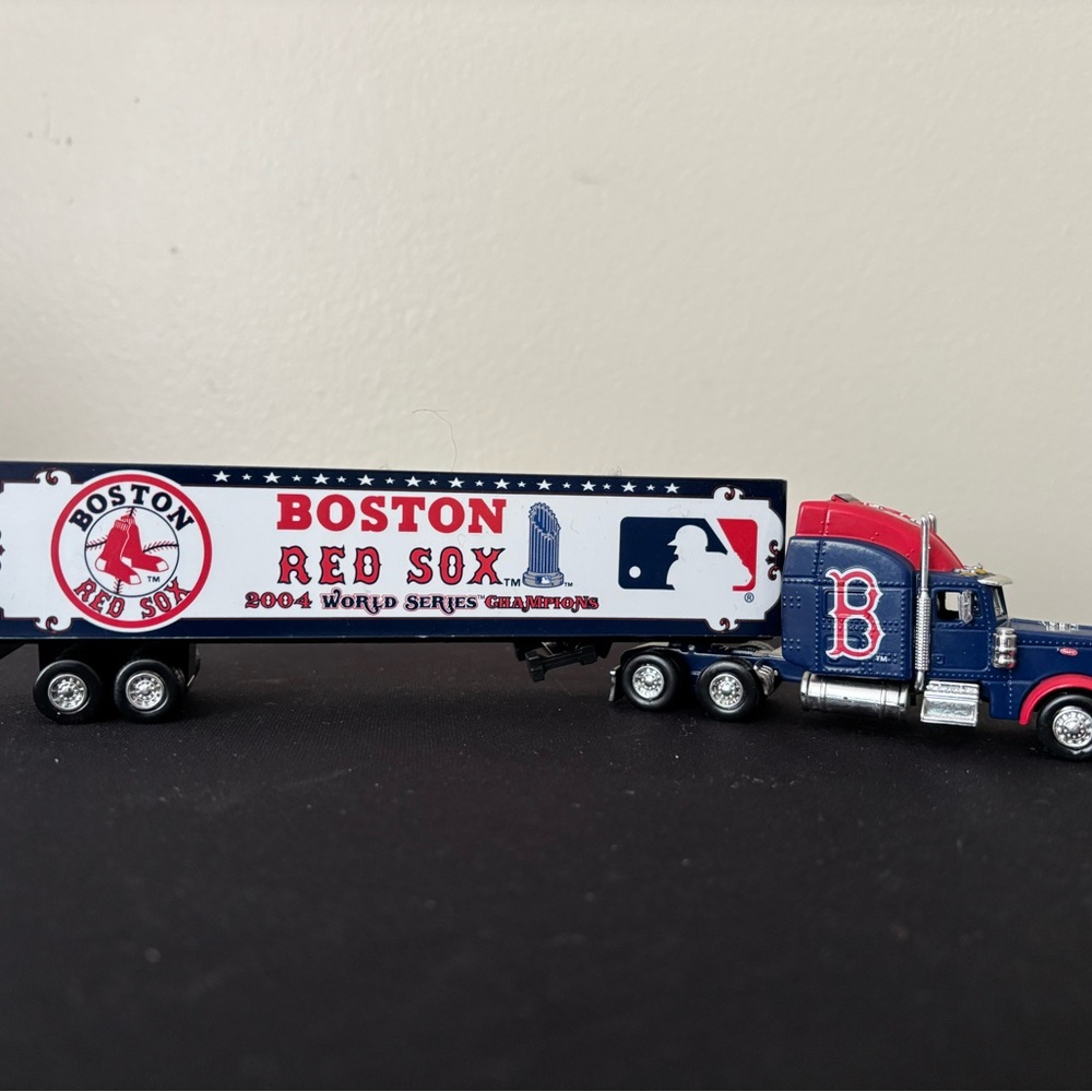 Boston Red Sox Toy Truck with Trailer - Blue and Red